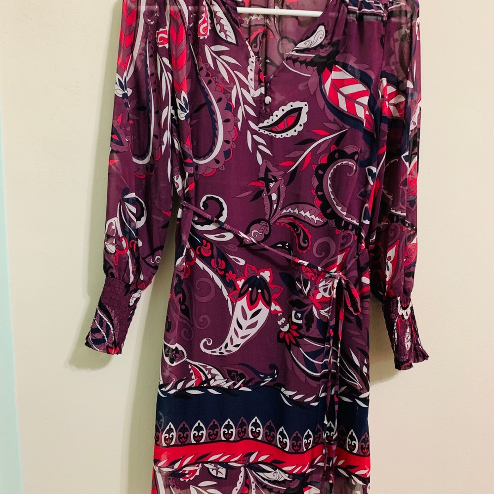 Sheer Loft long-sleeve mini dress